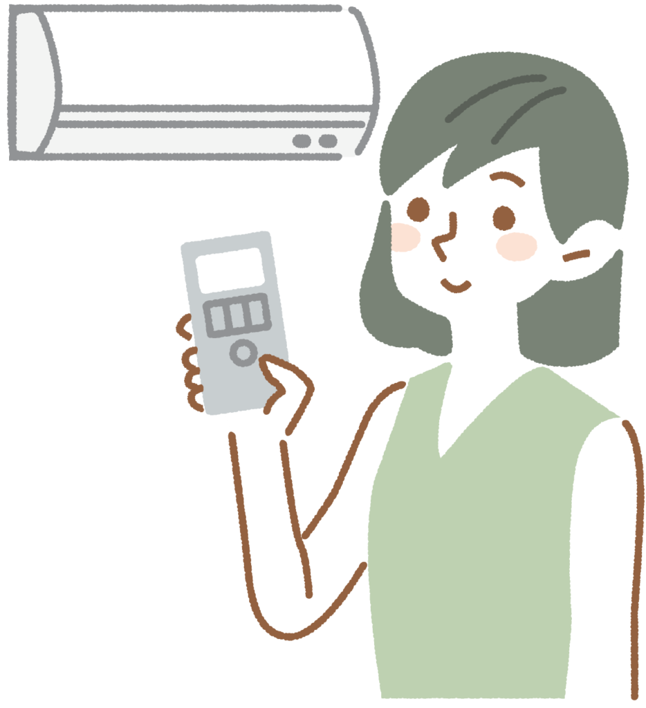 エアコンだけに頼らない空間づくりのイメージイラスト