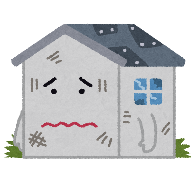リフォームが必要な不調サインを出している家のイラスト
