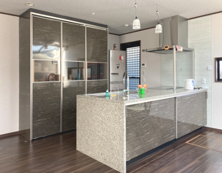 対面キッチンの施工事例